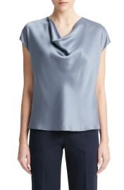 Vince Cowl Neck Silk Blouse in Iris Smoke at Nordstrom