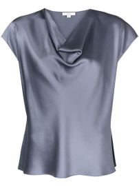 Vince Cowl Neck Silk Blouse in Iris Smoke at Farfetch