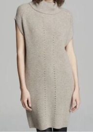 Vince Cowl Neck Sweater Dress Ribbed Wool Cashmere Gray Tan Size Medium eBay at eBay