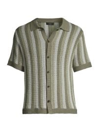 Vince Crochet Stripe Button Down Shirt at Saks Fifth Avenue