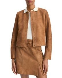 Vince Cropped Suede Jacket Bloomingdale39s at Bloomingdales