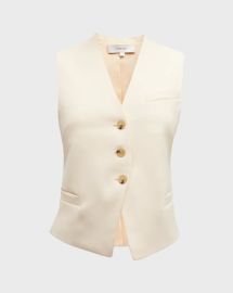 Vince Cutaway Crepe Vest at Neiman Marcus