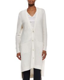 Vince Directional-Rib Long Cashmere Cardigan at Bergdorf Goodman