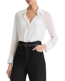 Vince Dot Print Button Front Silk Shirt Bloomingdales at Bloomingdales