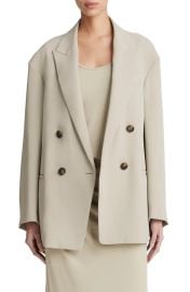 Vince Double Breasted Crepe Blazer in Sepia at Nordstrom