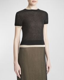 Vince Double-Layer Short-Sleeve T-Shirt at Neiman Marcus