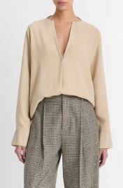 Vince Faux Leather Trim Dolman Sleeve Top at Nordstrom