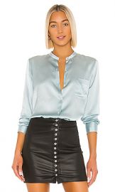 Vince Fitted Band Collar Top in Sky Lark from Revolve com at Revolve