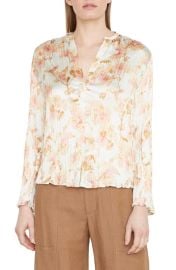 Vince Floral Crushed Satin Blouse at Nordstrom