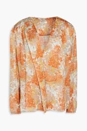 Vince Floral print silk crepon top at The Outnet