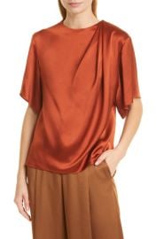 Vince Flutter Sleeve Drape Silk Top at Nordstrom