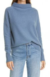 Vince Funnel Neck Boiled Cashmere Sweater in Blueberry at Nordstrom