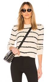 Vince Fuzzy Striped Crew Pullover in Cream  amp  Black from Revolve com at Revolve