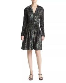 Vince Grape Vine Long Sleeve Jacquard Dress at Bloomingdales