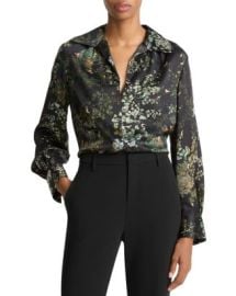 Vince Grape Vine Placed Smocked Silk Blouse Bloomingdale39s at Bloomingdales