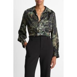Vince Grape Vine Silk Button-Up Shirt at Nordstrom