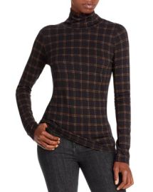 Vince Hazy Plaid Turtleneck Top   Bloomingdales at Bloomingdales