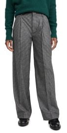 Vince High Waisted Microcheck Wide Leg Trousers Micro Check 8 at Shopbop