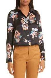 Vince Ikat Floral Silk Blouse at Nordstrom