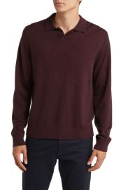 Vince Johnny Collar Long Sleeve Wool Polo at Nordstrom