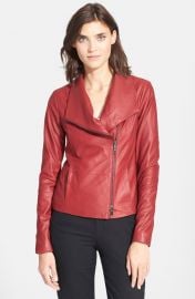 Vince Leather Scuba Jacket in Grenadine at Nordstrom