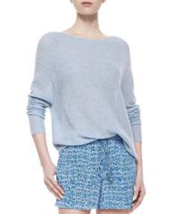 Vince Lightweight Loose Cashmere Sweater Chambray at Neiman Marcus