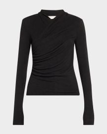 Vince Long-Sleeve Faux-Wrap Top at Neiman Marcus