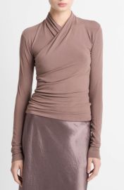 Vince Long Sleeve Knit Wrap Top at Nordstrom
