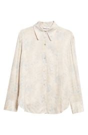 Vince Marble Print Long Sleeve Button-Up Shirt at Nordstrom