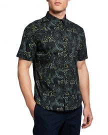 Vince Men  x27 s Short-Sleeve Floral Graphic Sport Shirt at Neiman Marcus