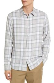 Vince Mens Boulevard Plaid Cotton Button-Up Shirt at Nordstrom