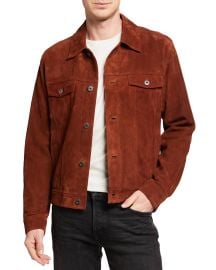 Vince Mens Suede Trucker Jacket at Neiman Marcus