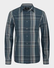Vince Menx27s Lorimer Plaid French-Placket Sport Shirt at Neiman Marcus