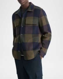 Vince Menx27s Plaid Splittable Overshirt at Neiman Marcus