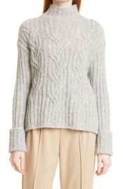 Vince Mirrored Cable Turtleneck Sweater at Nordstrom