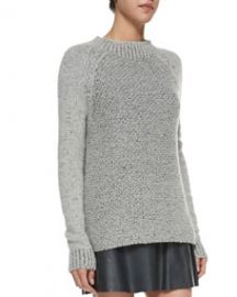 Vince Mixed-Knit Mock-Neck Sweater at Neiman Marcus