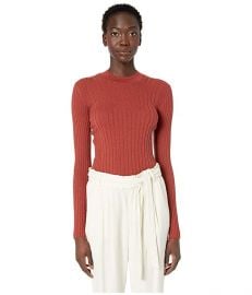 Vince Mixed Rib Long Sleeve Sweater at Zappos