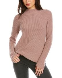 Vince Mock Neck Shaker Rib Cashmere Pullover at Shop Simon