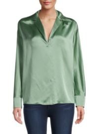 Vince Notch-Collar Silk Blouse on SALE at Saks Off 5th