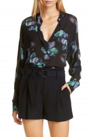 Vince Painted Floral Silk Blouse   Nordstrom at Nordstrom