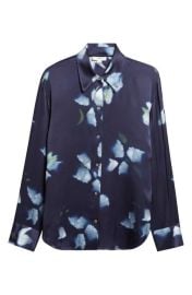 Vince Petal Blur Floral Silk Button-Up Shirt at Nordstrom