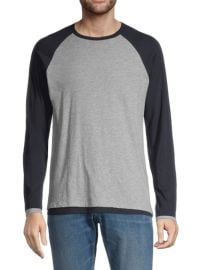 Vince Pima Cotton Doube-Layer Baseball T-Shirt on SALE at Saks Off 5th