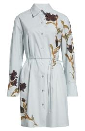 Vince Placed Black Iris Long Sleeve Cotton Shirtdress at Nordstrom