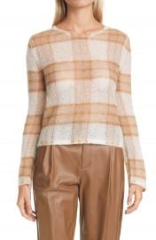 Vince Plaid Alpaca  amp  Mohair Blend Sweater   Nordstrom at Nordstrom