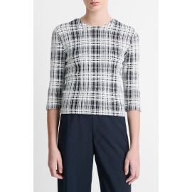 Vince Plaid Bouclé Sweater at Nordstrom