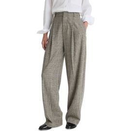 Vince Plaid High Waist Wool Blend Pants at Nordstrom