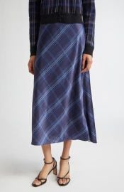 Vince Plaid Satin Slipskirt in Caspian at Nordstrom Rack at Nordstrom Rack