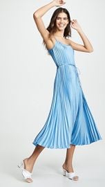 vince pleated satin slip dress