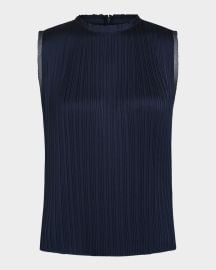 Vince Pleated Crewneck Shell Top at Neiman Marcus