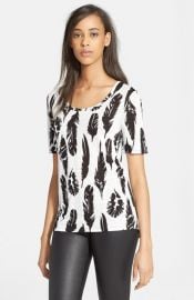 Vince Plume Print Scoop Neck Tee at Nordstrom